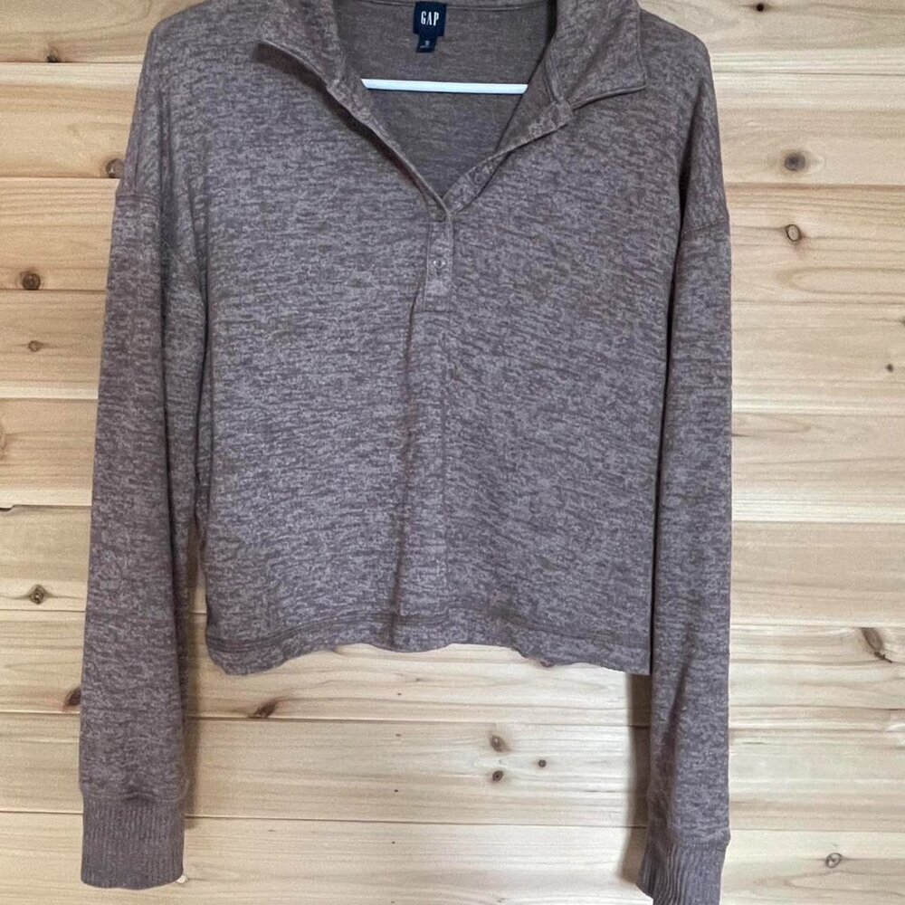 Brown Gap Cropped Long Sleeve